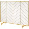 VEVOR Fireplace Screen Single Panel, Sturdy Iron Mesh Fireplace Screen, 38.6"(L) x29.8"(H) Spark Guard Cover, Simple Installation