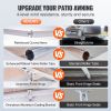 VEVOR Manual Retractable Awning, 8 x 7 ft Outdoor Patio Awning Retractable Sun Shade