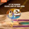 VEVOR Round Iridescent Side Table, Acrylic End Table, Clear Rainbow Acrylic Coffee Table for Drink, Food, Snack used in Living Room, Bedroom