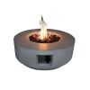 11" H x 30" W Fiber Reinforced Concrete Propane/Natural Gas Outdoor Fire Pit Table with Lid
