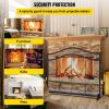VEVOR Fireplace Screen, 38 x 26.5 Inch,Heavy Duty Iron Freestanding Spark Guard with Support, Metal Mesh Craft
