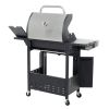 Propane Grill 4 Burner Barbecue Grill Stainless Steel Gas Grill with Side Burner, 46,500 BTU Outdoor Cooking, Patio, Garden Barbecue Grill