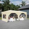 10'x20' Pop Up Canopy Tent with 6 Sidewalls, Ez Pop Up Outdoor Canopy for Parties, Waterproof Commercial Tent with 3 Adjustable Heights, Carry Bag