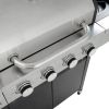 Propane Grill 4 Burner Barbecue Grill Stainless Steel Gas Grill with Side Burner, 46,500 BTU Outdoor Cooking, Patio, Garden Barbecue Grill