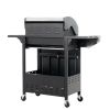 Propane Grill 4 Burner Barbecue Grill Stainless Steel Gas Grill with Side Burner, 46,500 BTU Outdoor Cooking, Patio, Garden Barbecue Grill