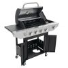 Propane Grill 4 Burner Barbecue Grill Stainless Steel Gas Grill with Side Burner, 46,500 BTU Outdoor Cooking, Patio, Garden Barbecue Grill