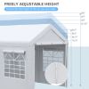 10' x 20' Party Tent and Carport, Height Adjustable Portable Garage, Outdoor Canopy Tent 8 Legs with Sidewalls for Car, Truck, Boat, Motorcycle, Bike