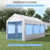 10' x 20' Party Tent and Carport, Height Adjustable Portable Garage, Outdoor Canopy Tent 8 Legs with Sidewalls for Car, Truck, Boat, Motorcycle, Bike