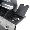 Propane Grill 4 Burner Barbecue Grill Stainless Steel Gas Grill with Side Burner, 46,500 BTU Outdoor Cooking, Patio, Garden Barbecue Grill