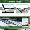 8' x 12' Outdoor greenhouse, heavy duty polycarbonate greenhouse, large walk-in greenhouse with double doors and two ventilation windows