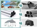 12*20 Heavy Duty Carport Canopy - Extra Large Portable Car Tent Garage with Adjustable Peak Height from 9.5ft to 11ft,Metal Roof &Side Walls for Car