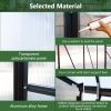 8' x 12' Outdoor greenhouse, heavy duty polycarbonate greenhouse, large walk-in greenhouse with double doors and two ventilation windows