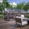 8' x 12' Outdoor greenhouse, heavy duty polycarbonate greenhouse, large walk-in greenhouse with double doors and two ventilation windows