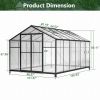 8' x 12' Outdoor greenhouse, heavy duty polycarbonate greenhouse, large walk-in greenhouse with double doors and two ventilation windows