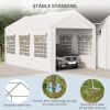 10' x 20' Party Tent and Carport, Height Adjustable Portable Garage, Outdoor Canopy Tent 8 Legs with Sidewalls for Car, Truck, Boat, Motorcycle, Bike