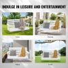 VEVOR Wooden Porch Swing 4.5 ft, Patio bench swing for Courtyard & Garden, Upgraded 880 lbs Strong Load Capacity