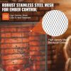 VEVOR Fireplace Screen Single Panel, Sturdy Iron Mesh Fireplace Screen, 35.6"(L) x28.4"(H) Spark Guard Cover, Simple Installation