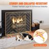 VEVOR Fireplace Screen Single Panel, Sturdy Iron Mesh Fireplace Screen, 38.6"(L) x29.8"(H) Spark Guard Cover, Simple Installation