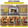 VEVOR Fireplace Screen, 38 x 26.5 Inch,Heavy Duty Iron Freestanding Spark Guard with Support, Metal Mesh Craft