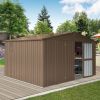 Backyard Storage Shed 11'x 9' with Galvanized Steel Frame & Windows