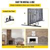 VEVOR Fireplace Screen, 38 x 26.5 Inch,Heavy Duty Iron Freestanding Spark Guard with Support, Metal Mesh Craft