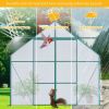 8x8 FT Double Door Polycarbonate Greenhouse Raised Base and Anchor Aluminum Heavy Duty Walk-in Greenhouses for Outdoor Backyard in All Season,Green