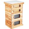 VEVOR Bee Hive 40 Frame Bee Hives Starter Kit, Beeswax Coated Cedar Wood, 2 Deep + 2 Medium Bee Boxes Langstroth Beehive Kit