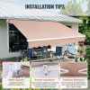 VEVOR Manual Retractable Awning, 8 x 7 ft Outdoor Patio Awning Retractable Sun Shade
