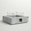 Concrete/Glass Propane/Natural Gas Fire Pit Table
