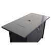 25'' H x 42'' W Steel Outdoor Fire Pit Table with Lid