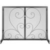 VEVOR Fireplace Screen 1 Panel with Door, Sturdy Iron Mesh Fireplace Screen, 39"(L) x31.6"(H) Spark Guard Cover, Simple Installation