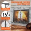 VEVOR Fireplace Screen 1 Panel with Door, Sturdy Iron Mesh Fireplace Screen, 39"(L) x31.6"(H) Spark Guard Cover, Simple Installation