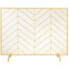 VEVOR Fireplace Screen Single Panel, Sturdy Iron Mesh Fireplace Screen, 38.6"(L) x29.8"(H) Spark Guard Cover, Simple Installation