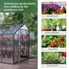 8' x 12' Outdoor greenhouse, heavy duty polycarbonate greenhouse, large walk-in greenhouse with double doors and two ventilation windows