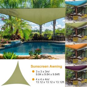 9.84ft Shade Sail Patio Cover Shade Canopy Camping Sail Awning Sail Sunscreen Shelter Triangle Cover (Color: Green)