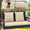 2-Person Outdoor Wicker Porch Swing with Seat and Back Cushions