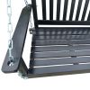 Front Porch Swing with Armrests;  Wood Bench Swing with Hanging Chains; for Outdoor Patio ; Garden Yard;  porch;  backyard;  or sunroom; Easy to Assem