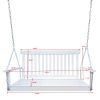 Front Porch Swing with Armrests;  Wood Bench Swing with Hanging Chains; for Outdoor Patio ; Garden Yard;  porch;  backyard;  or sunroom; Easy to Assem