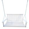 Front Porch Swing with Armrests;  Wood Bench Swing with Hanging Chains; for Outdoor Patio ; Garden Yard;  porch;  backyard;  or sunroom; Easy to Assem