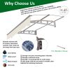 DA5934W Premium Door Window Awning Canopy Virtually Solid 3.5mm/0.137" Thick Polycarbonate Sheet and Aluminum Alloy in 59"Wx34"D with Fabric Valance F