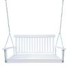 Front Porch Swing with Armrests;  Wood Bench Swing with Hanging Chains; for Outdoor Patio ; Garden Yard;  porch;  backyard;  or sunroom; Easy to Assem