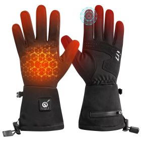 Winter Motorcycle Fashionable USB Heating Snowboarding Gloves Waterproof Windproof Touch-Screen Features Skiing (Option: Black-M)